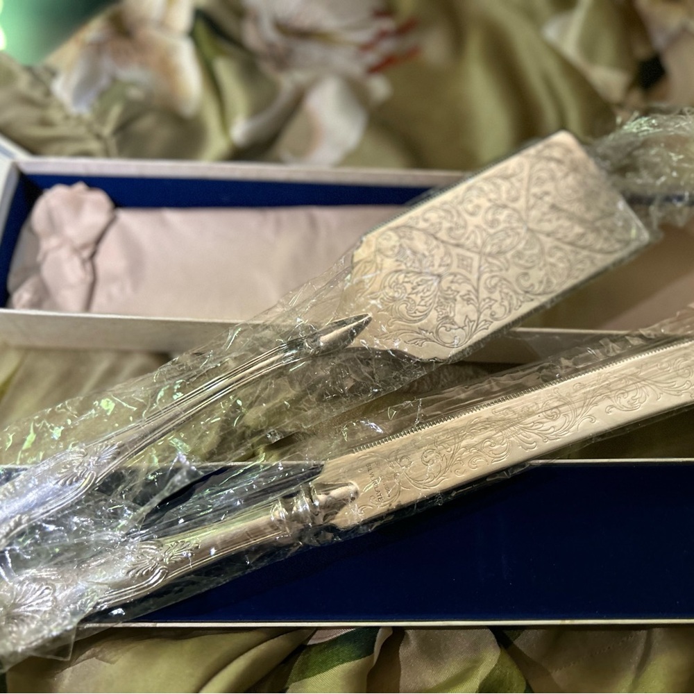 Sheffield Silver Co. Kings Pattern Cake Lasagna Spatula Server&cake knife set - Picture 4 of 10